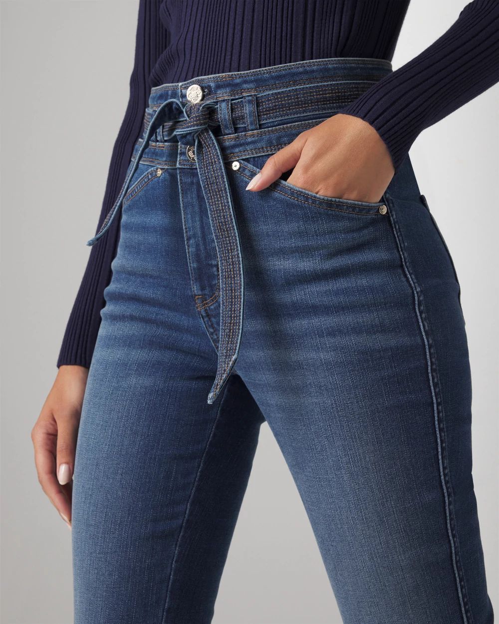 Extra High-Rise Everyday Soft Denim™ Belted Trapunto Flare Extra High-Rise Everyday Soft Denim™ Belted Trapunto Flare